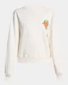 Casablanca Orange Mascot Crewneck Sweatshirt In White