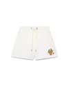 Casablanca Cotton Shorts With Embroidered Detail And Pockets In Neutral