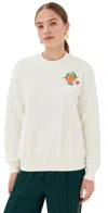 Casablanca Orange Mascot Patch Sweatshirt Off-white Loopback In Neutral
