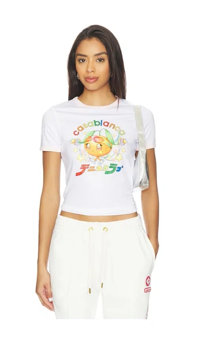 CASABLANCA ORANGE MASCOT RINGER LONGLINE TEE