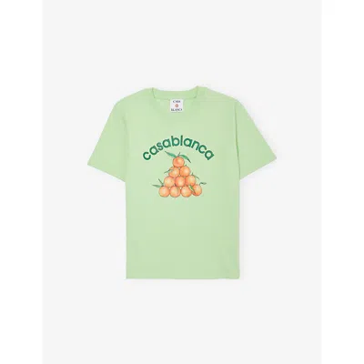 Casablanca Kids' Graphic-print T-shirt In Green
