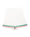 Casablanca Mens Casa Way Graphic-print Drawstring Silk Shorts In White