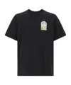 Casablanca Men Black Crewneck T-shirt With Logo Detail On The Front And Maxi Logo On The Rear In Cot In Black
