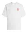 Casablanca Oversized T-shirt With Dragonfly Floral Print In White