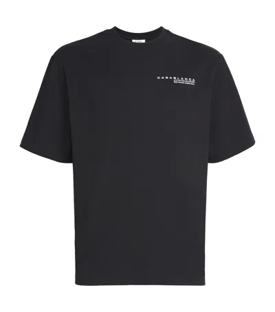 Casablanca Organic Cotton Glitch Orchid T-shirt In Black
