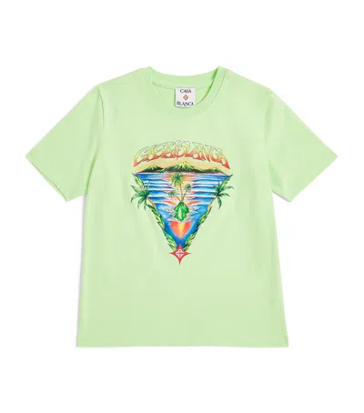 Casablanca Kids' Organic Cotton Innocence Triangle T-shirt In Green
