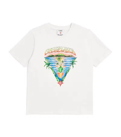 Casablanca Kids' Organic Cotton Innocence Triangle T-shirt In White