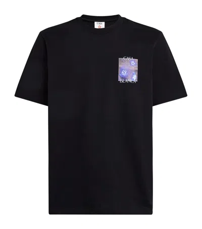 Casablanca Organic Cotton Meduse Sportive T-shirt In Black