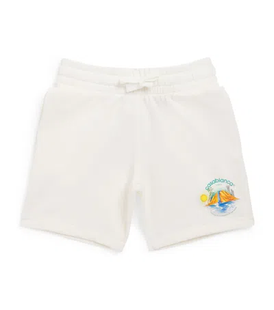 Casablanca Kids' Organic Cotton Printed Sweatshorts In White