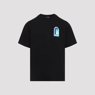 Casablanca Organic Cotton Short-sleeve Mini T-shirt For Men In Black