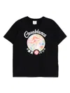 Casablanca Black Crewneck T-shirt With Logo On The Front In Cotton Man