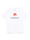 Casablanca White Crewneck T-shirt With Logo On The Front