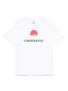Casablanca White Crewneck T-shirt With Logo On The Front In Cotton Man In White
