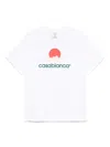 Casablanca Graphic Print Crew Neck T-shirt With Straight Hem In White