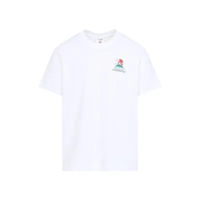 CASABLANCA CASABLANCA ORGANIC COTTON T-SHIRT WITH PLAYFUL MOUNTAIN GRAPHIC