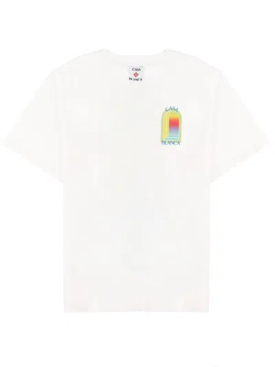 Casablanca Organic Cotton T-shirt With Unique Print In White