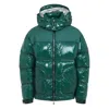 Casablanca Quilted Down-feather Jacket With Glossy Finish In Green