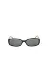 Casablanca Bold Rectangular Frame Sunglasses With Tortoiseshell Accents