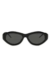 Casablanca Oval Sunglasses With Monogram Plaque In Black