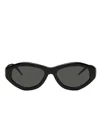 Casablanca Oval Sunglasses With Monogram Plaque In Black