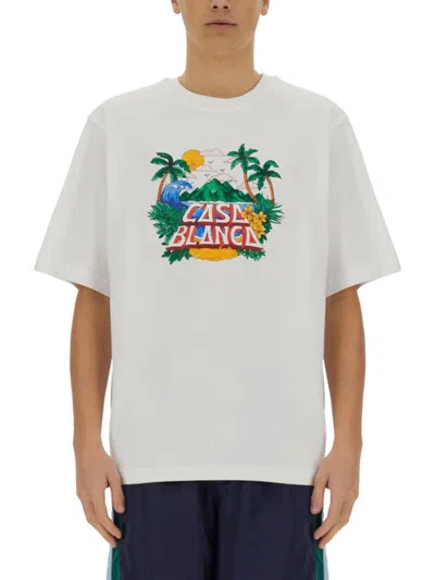 Casablanca Casa Beach Wave T-shirt In White