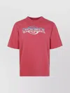 Casablanca Oversized Red Cotton T-shirt With Graphic Front Print In Pink