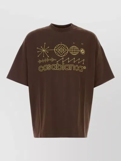 Casablanca Code De Civilisation Oversized T-shirt In Brown