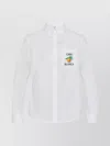 Casablanca White Shirt With Button-down Collar And Logo Embroidery On The Front