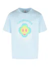 Casablanca Ribbed Crew Neck Short Sleeve T-shirt With Airbrush Artwork In Blue