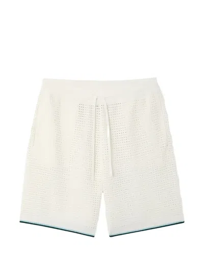 Casablanca Palm Tree Open-knit Deck Shorts In Neutral