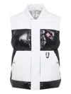 Casablanca Color-block Black Down Vest With Stand-up Collar In Brown