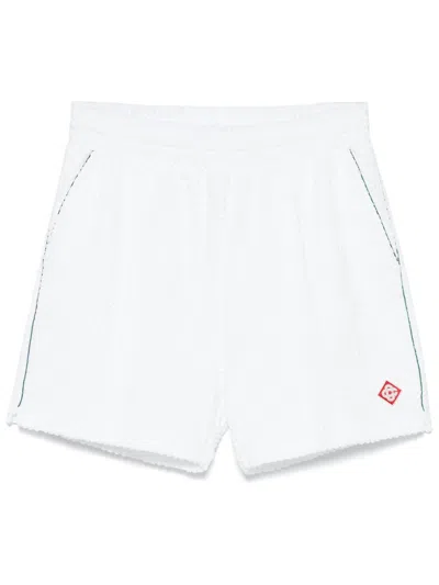Casablanca Panelled-jacquard Shorts In White