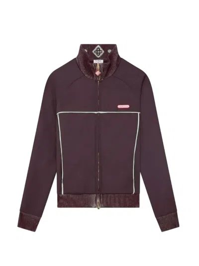Casablanca Classic Structured Black Jacket With Front Zipper Closure In Purple