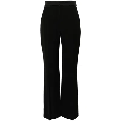 Casablanca Pleat-detailing Concealed-fastening Tailored Trousers In Black