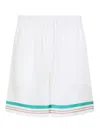 Casablanca Mens Casa Way Graphic-print Drawstring Silk Shorts In White