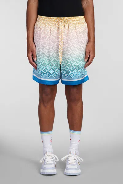 Casablanca Gradient Letter Silk Shorts In Multicolor