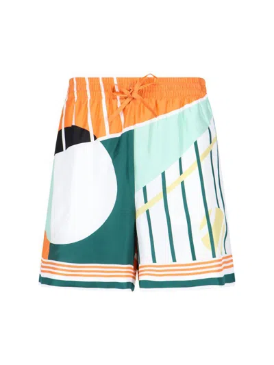 Casablanca Court Abstrait Bermuda Shorts In Multicolour