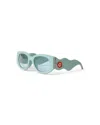 Casablanca Paris Acetate & Metal Oval Wave Sunglasses By  In Blue
