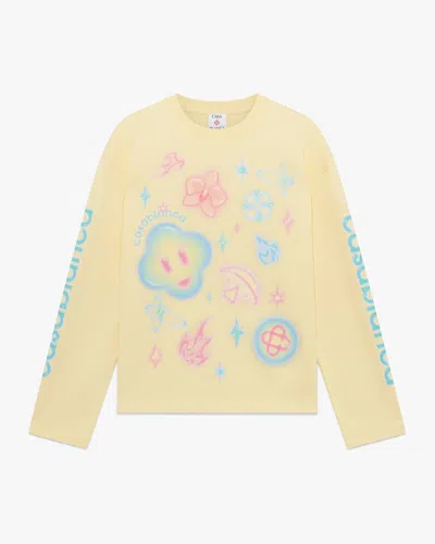 Casablanca Paris Airbrush Icons Short Sleeve T-shirt In Yellow