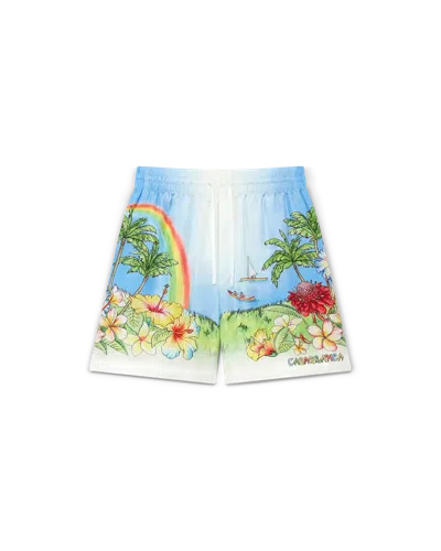 Casablanca Paris Aloha Silk Shorts In Multi