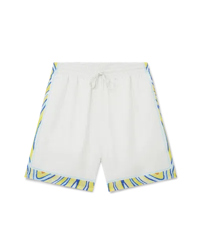 Casablanca Paris Aquatique Silk Shorts In White