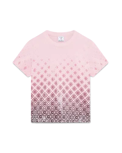 Casablanca Paris Aubergine Gradient Monogram Short Sleeve T-shirt In Pink