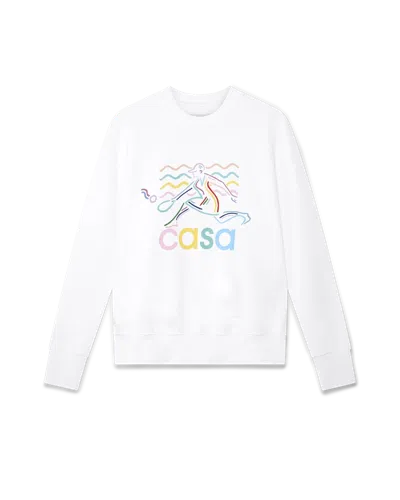 Casablanca Paris Beach Girl Tennis Sweatshirt In White