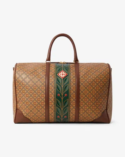 Casablanca Paris Beige Monogram Weekender Bag By  In Multicolor