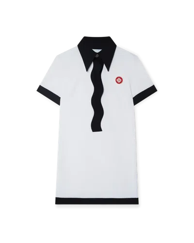 Casablanca Paris Black & White Wave Polo Dress