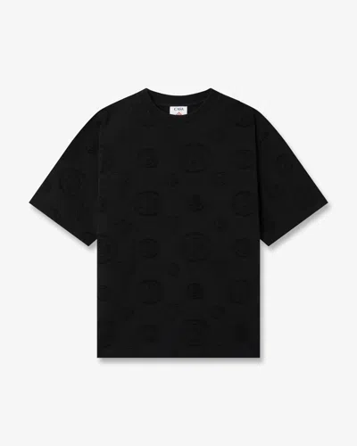 Casablanca Paris Black Applique Monogram Oversized Short Sleeve T-shirt