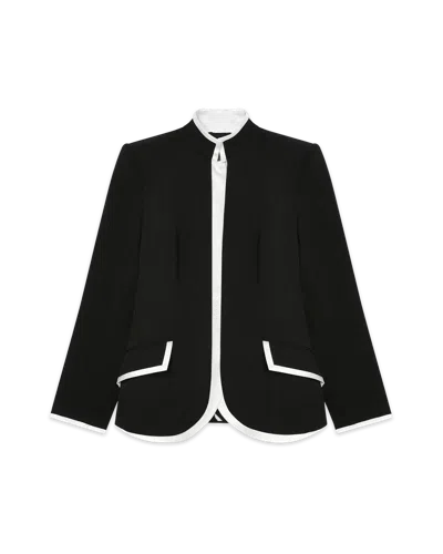 Casablanca Paris Black Curved Tailored Jacket In Multi