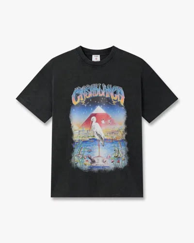 Casablanca Paris Black Egypt As It Was Oversized Short Sleeve T-shirt In Animal Print