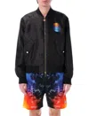 Casablanca Paris Organza Gradient Bomber Jacket In Black