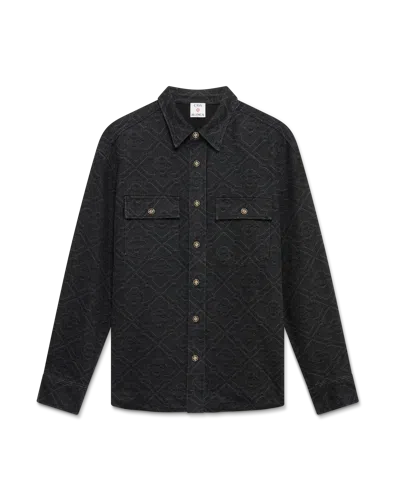 Casablanca Paris Black Laser Long Sleeve Denim Shirt